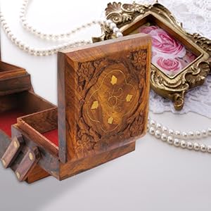 Wooden Jewellery Box for Women - Wood Brown Finish