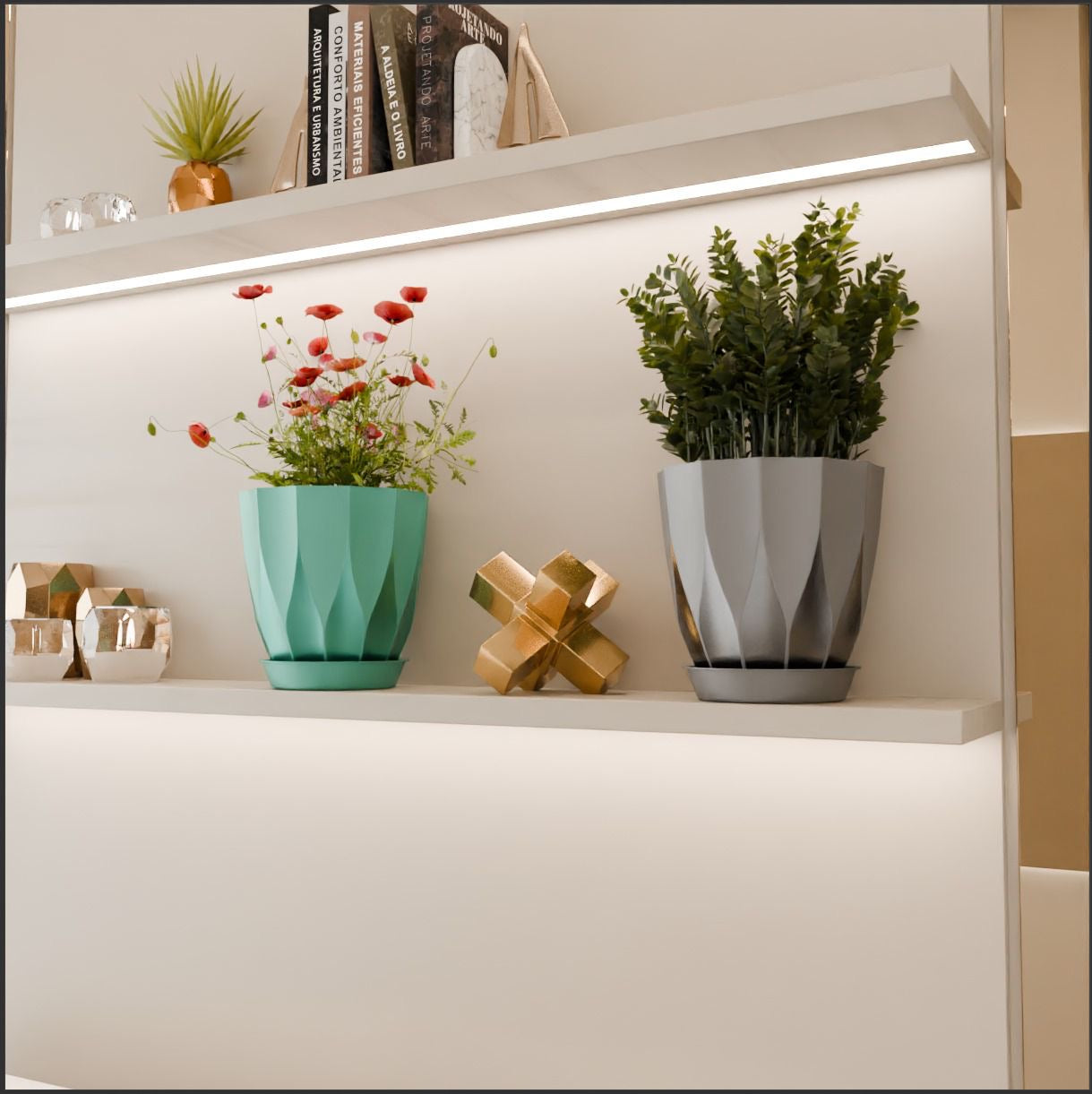 iCare Gifts™ Designer Plastic Planters – Set of 5 | Premium Indoor & Outdoor Flower Pots