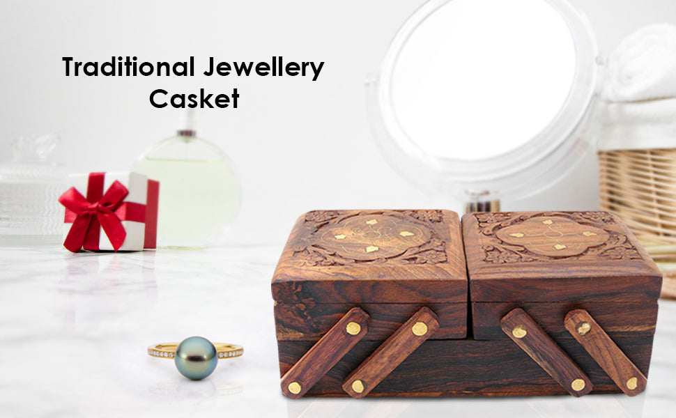 Wooden Jewellery Box for Women - Wood Brown Finish