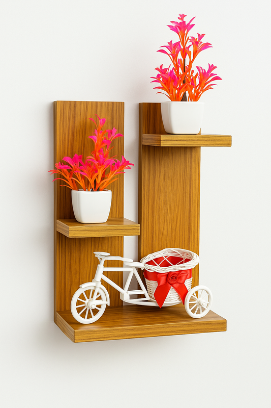 Wooden Wall Shelf for Living Room – Stylish Floating Display Rack for Home Decor