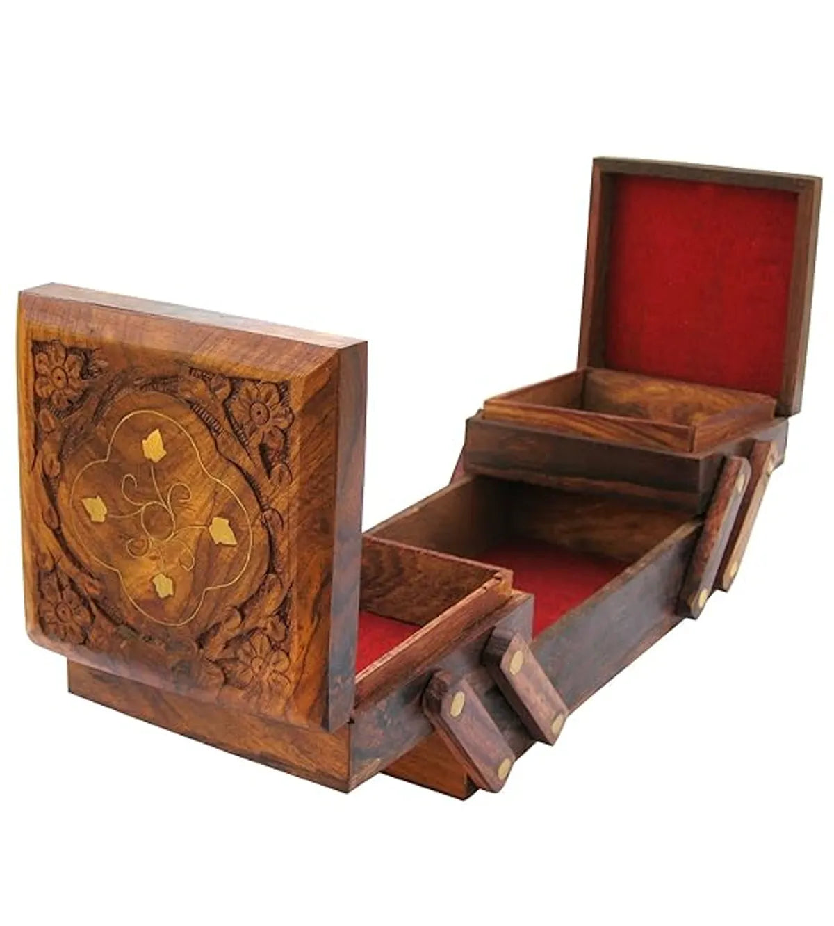 Wooden Jewellery Box for Women - Wood Brown Finish