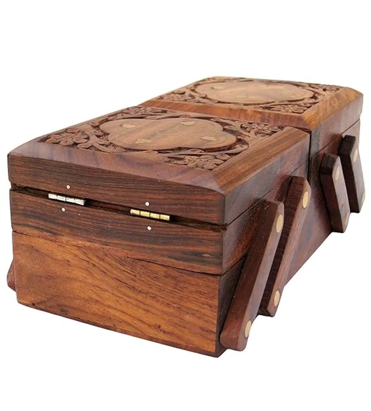 Wooden Jewellery Box for Women - Wood Brown Finish