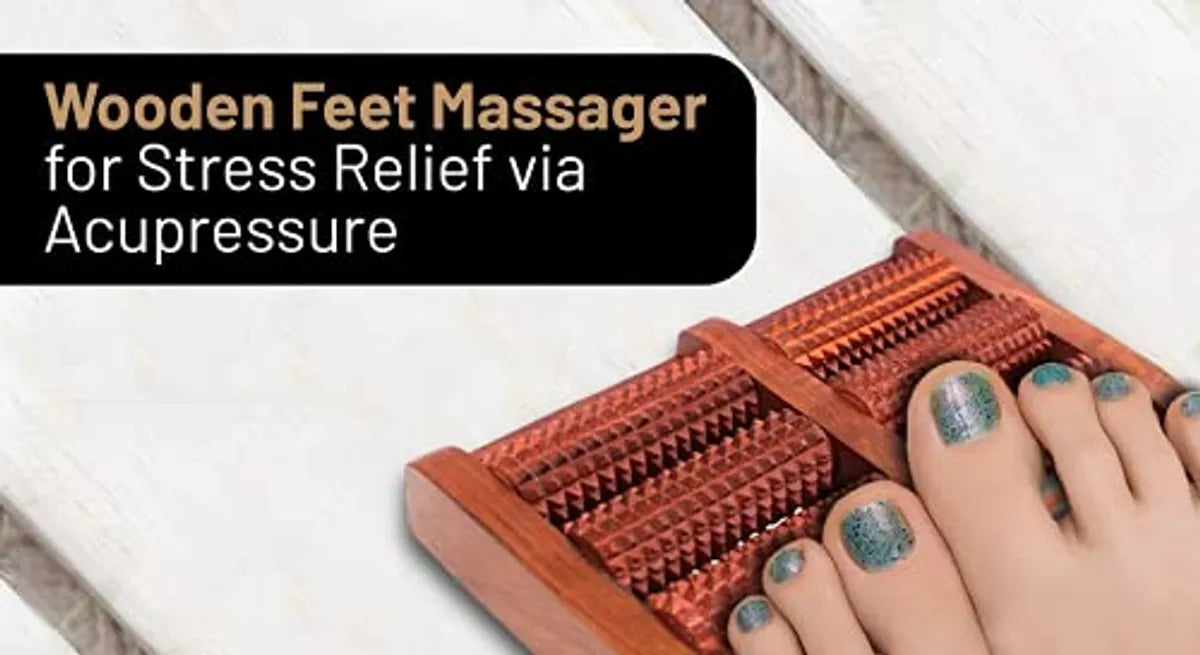 Wooden 6 Roller Foot Massager for Acupressure Stress Relief
