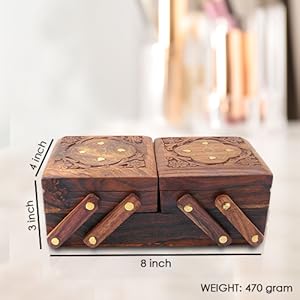 Wooden Jewellery Box for Women - Wood Brown Finish
