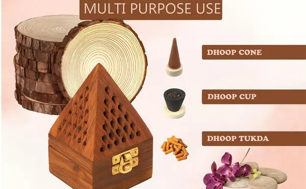Sheesham Wood Dhoop Batti Stand | Incense Holder for Pooja & Decor Pack Of 2