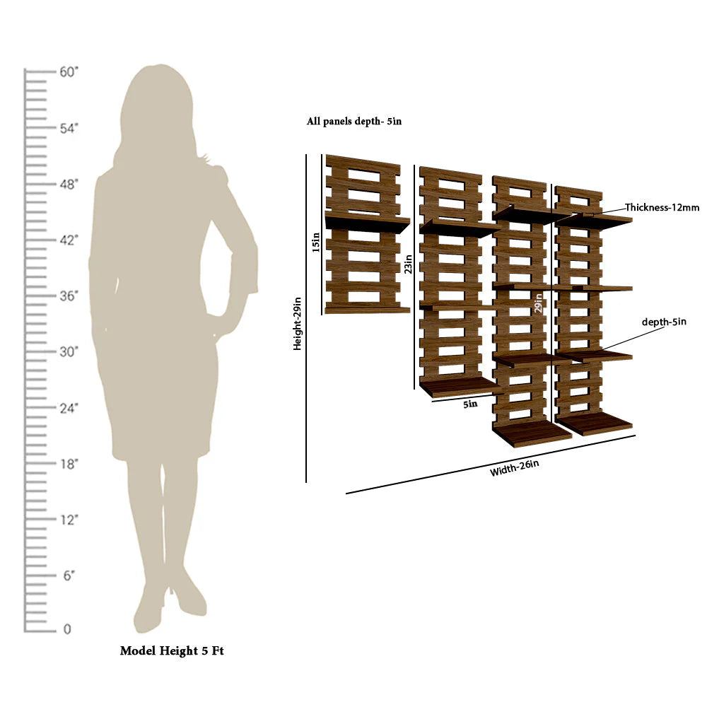 Dark Walnut Planter Shelves Set Of 4